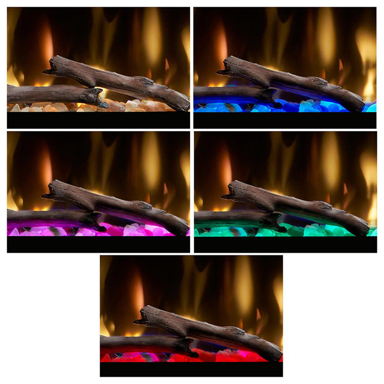 Evolve 60 Inch Black Glass Linear Electric Fireplace