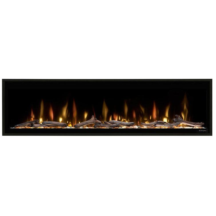 Evolve 60 Inch Black Glass Linear Electric Fireplace