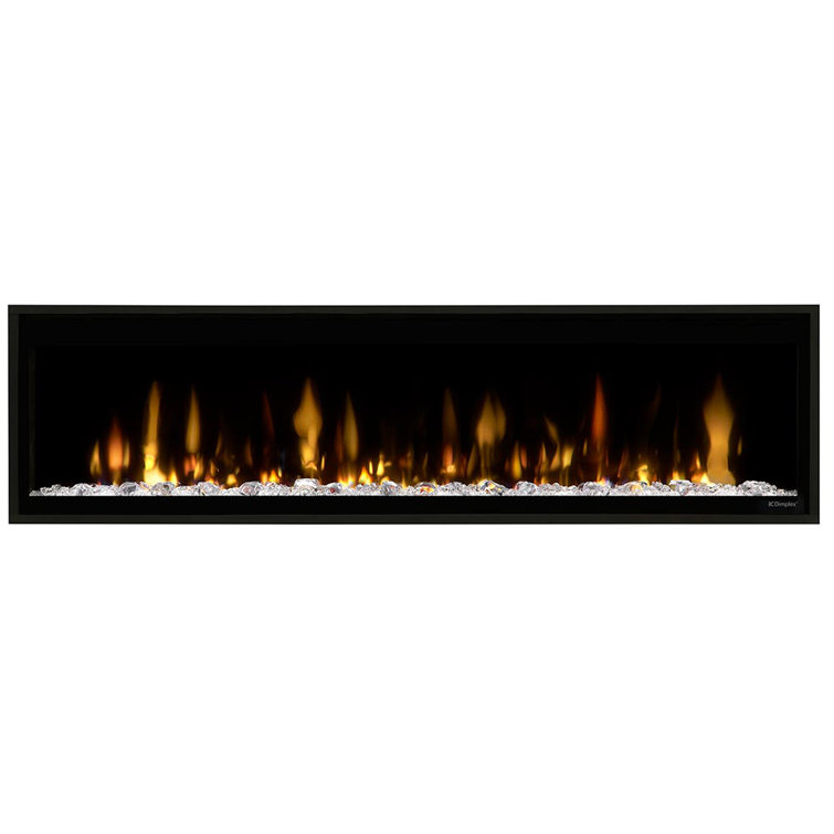 Evolve 60 Inch Black Glass Linear Electric Fireplace