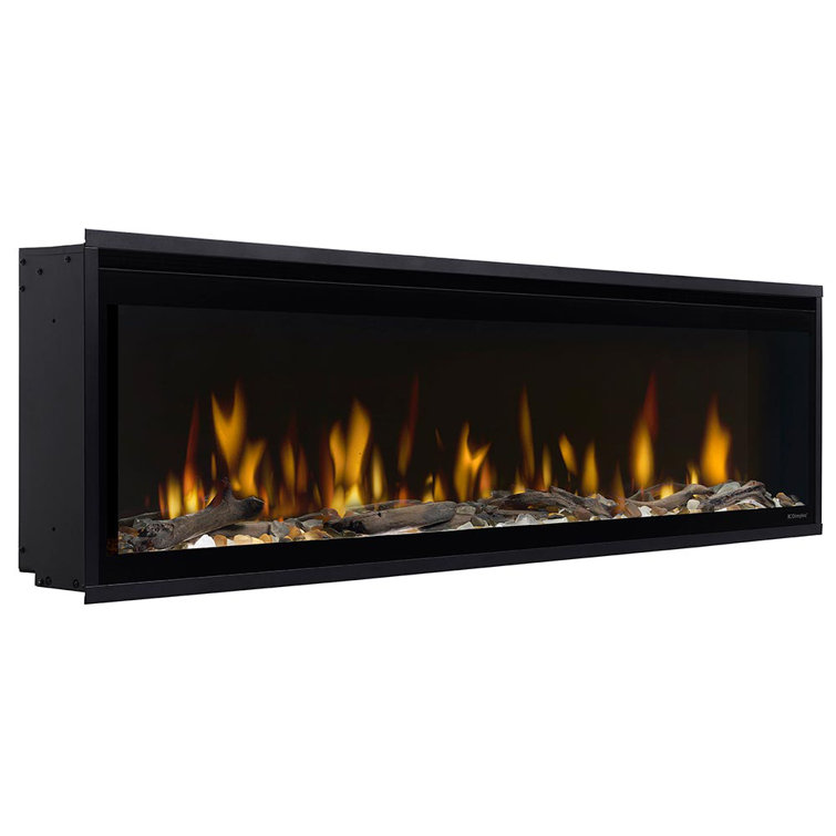 Evolve 60 Inch Black Glass Linear Electric Fireplace