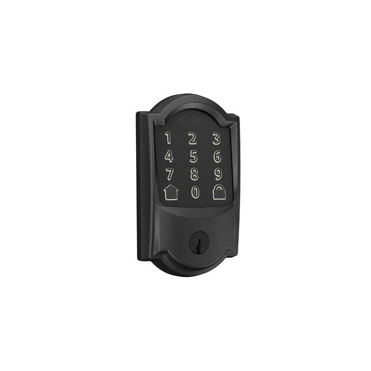 Matte Black Smart Wi-Fi Deadbolt with Touchscreen