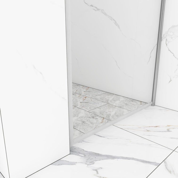 Chrome 30'' x 72'' Semi-Frameless Pivot Shower Door with Clear Glass