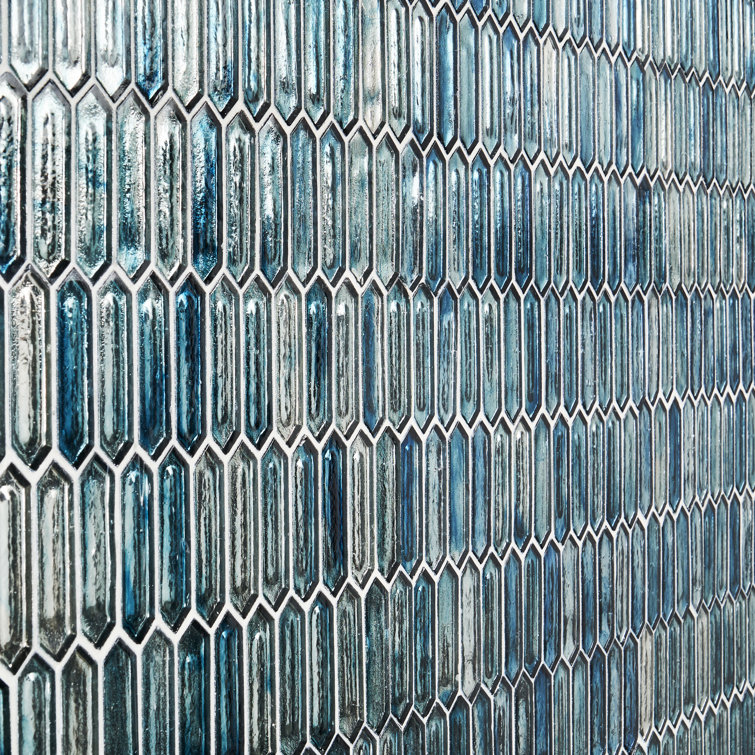 Ocean Rain Blue and White Glass Mosaic Wall Tile