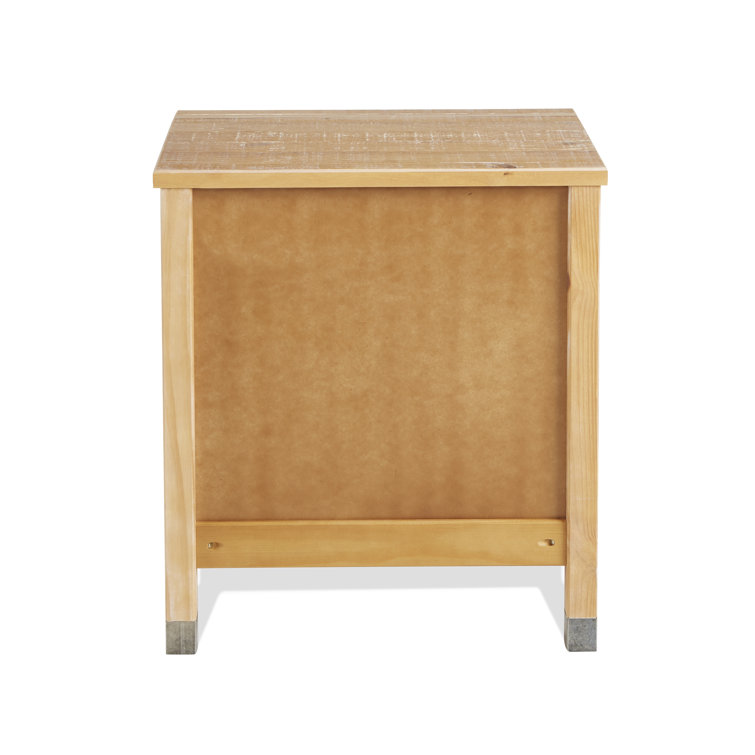 Baja Elegance 2-Drawer Barnwood Nightstand with Steel Accents