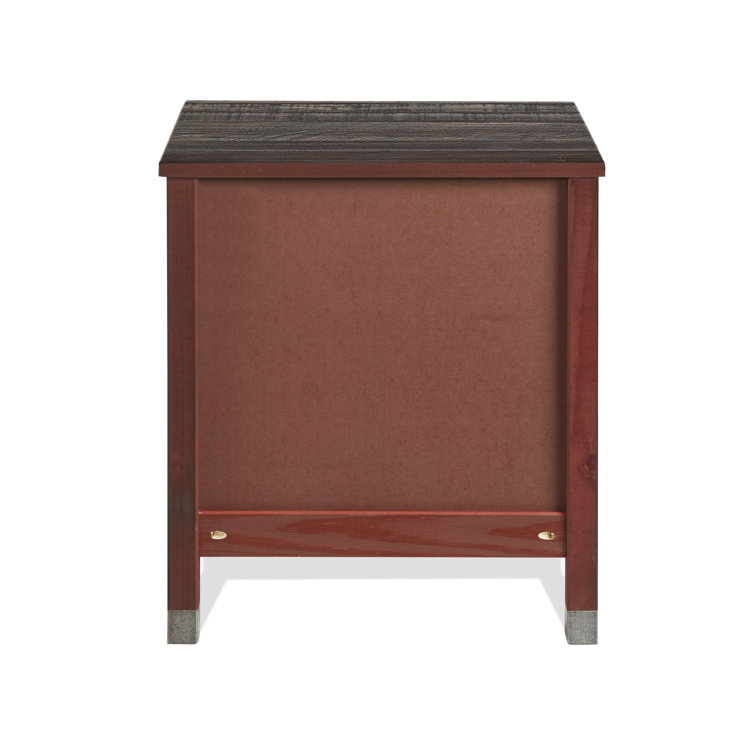Baja Medium Pine 2-Drawer Nightstand with Steel Accents