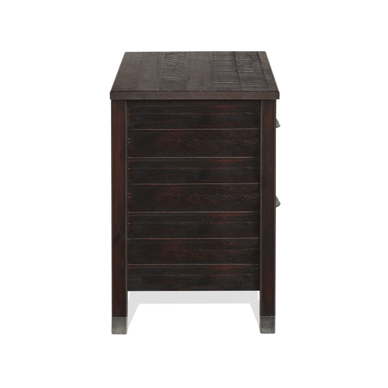 Baja Medium Pine 2-Drawer Nightstand with Steel Accents