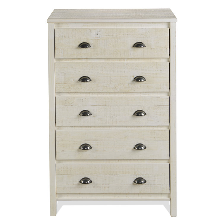 Baja Rustic White Pine 5-Drawer Dresser with Sophisticated Charm