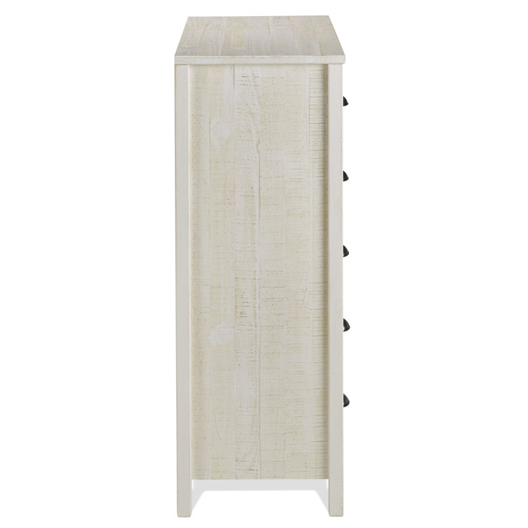 Baja Rustic White Pine 5-Drawer Dresser with Sophisticated Charm