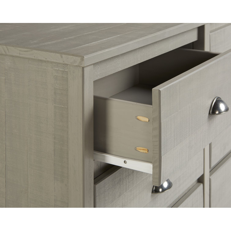 Driftwood Gray Farmhouse Double Dresser with Felt-Lined Drawer