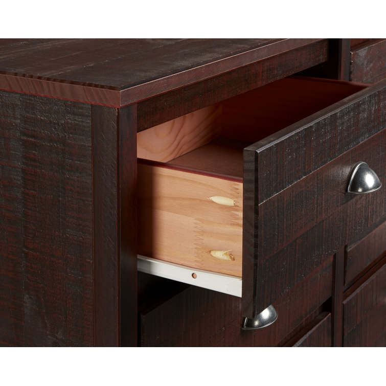 Farmhouse Walnut Double Dresser with Felt-Lined Drawers