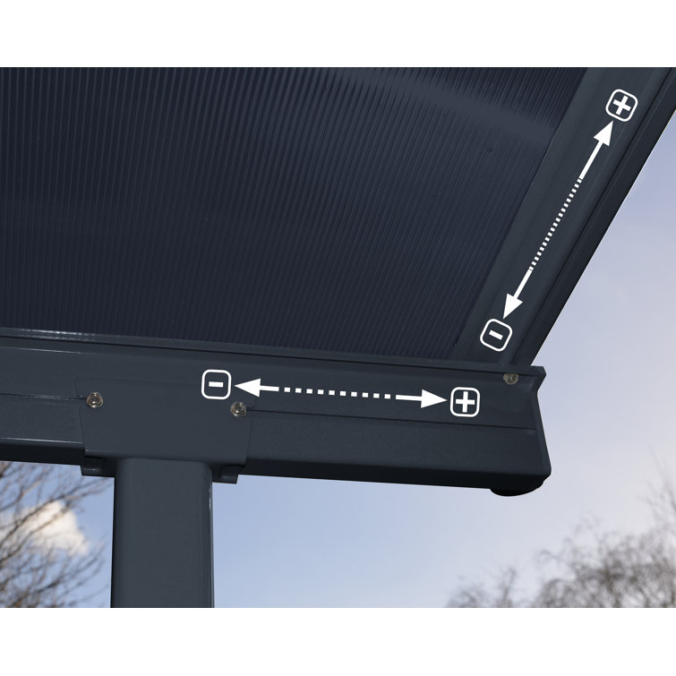 Sierra 10 ft. x 24 ft. Gray Polycarbonate Aluminum Patio Cover