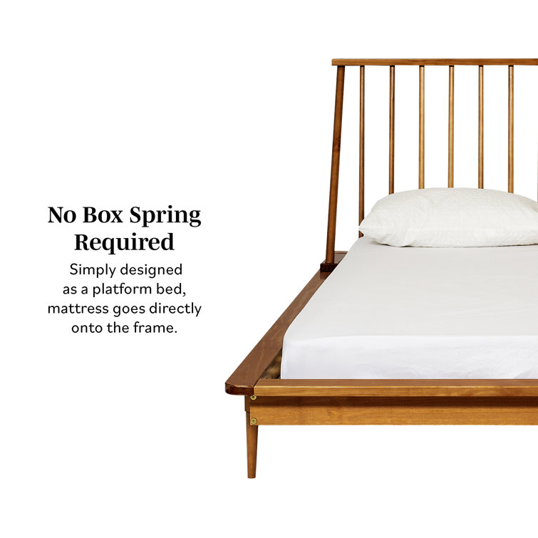 Elegant Queen Pine Spindle Bed with Headboard and Storage Drawer