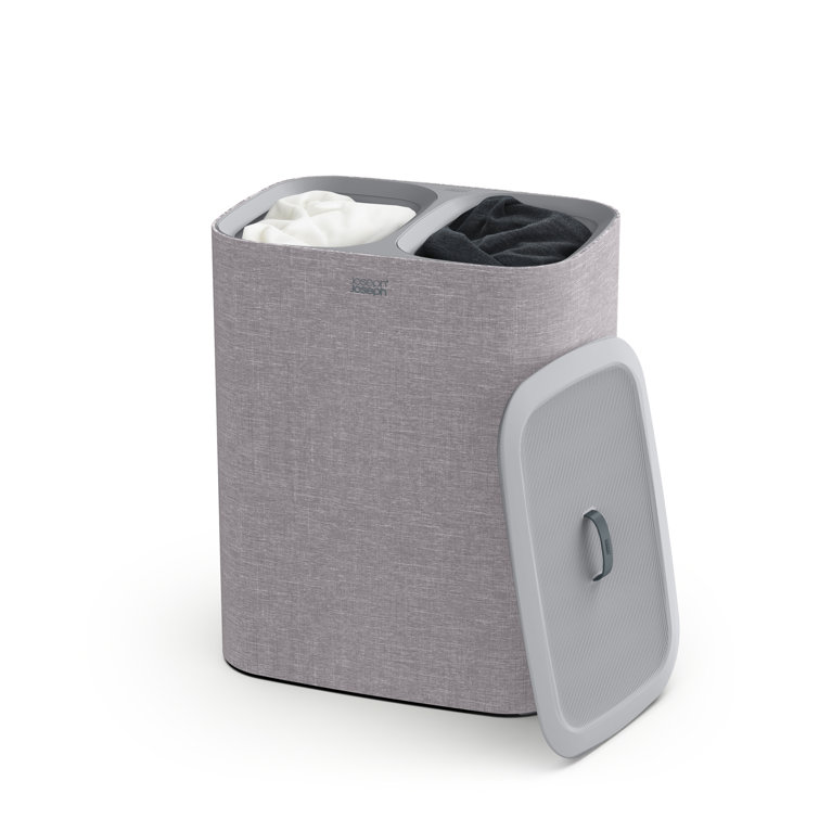 Gray Plastic Kids Laundry Sorter with Lid