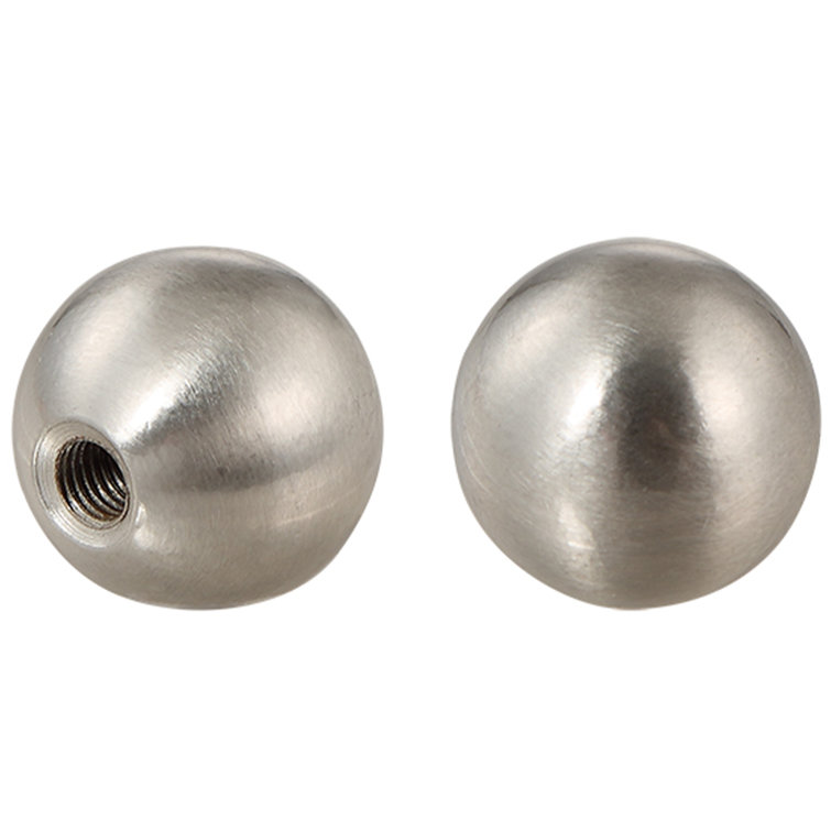 1-Inch Brushed Nickel Steel Sphere Lamp Finials (2-Pack)