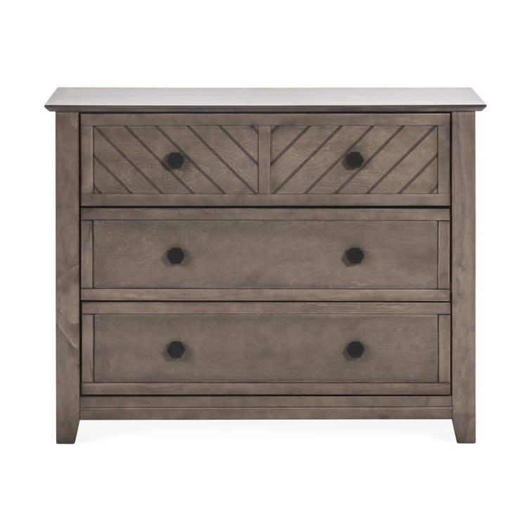 Atwood Cocoa Bean 3-Drawer Nursery Dresser with Chevron Pattern