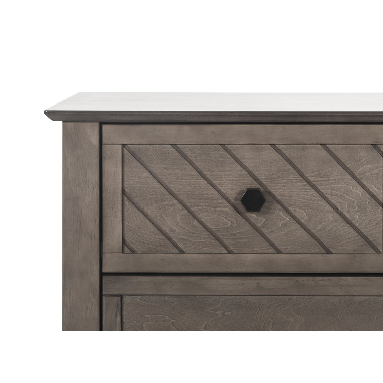 Atwood Cocoa Bean 3-Drawer Nursery Dresser with Chevron Pattern