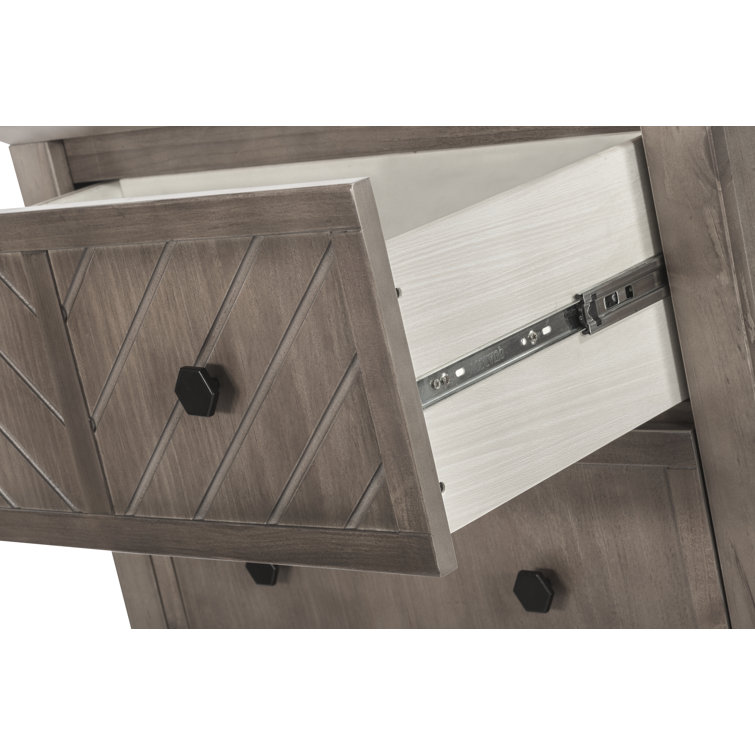 Atwood Cocoa Bean 3-Drawer Nursery Dresser with Chevron Pattern