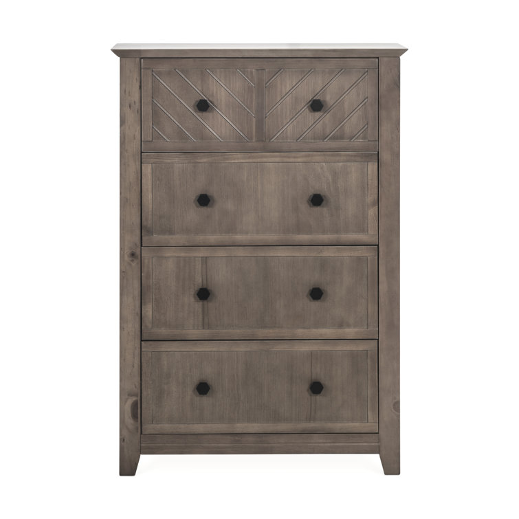 Atwood Modern Chevron 4-Drawer Nursery Chest in Cocoa Bean