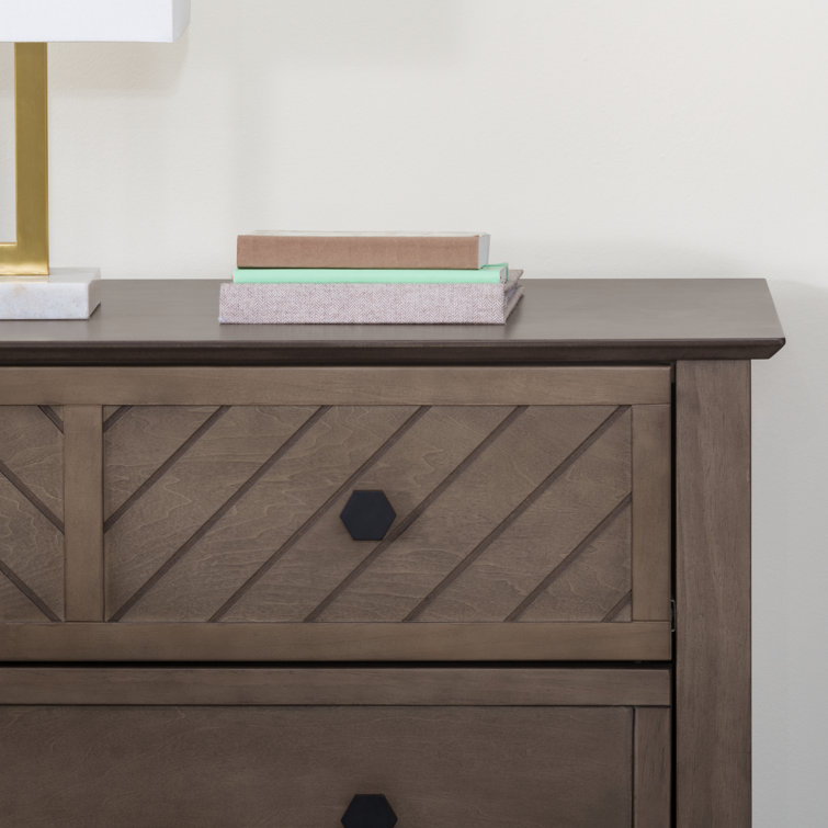 Atwood Cocoa Bean 3-Drawer Nursery Dresser with Chevron Pattern