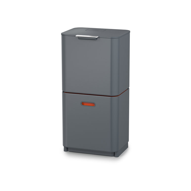 Graphite Dual Compartment Kitchen Trash and Recycling Bin