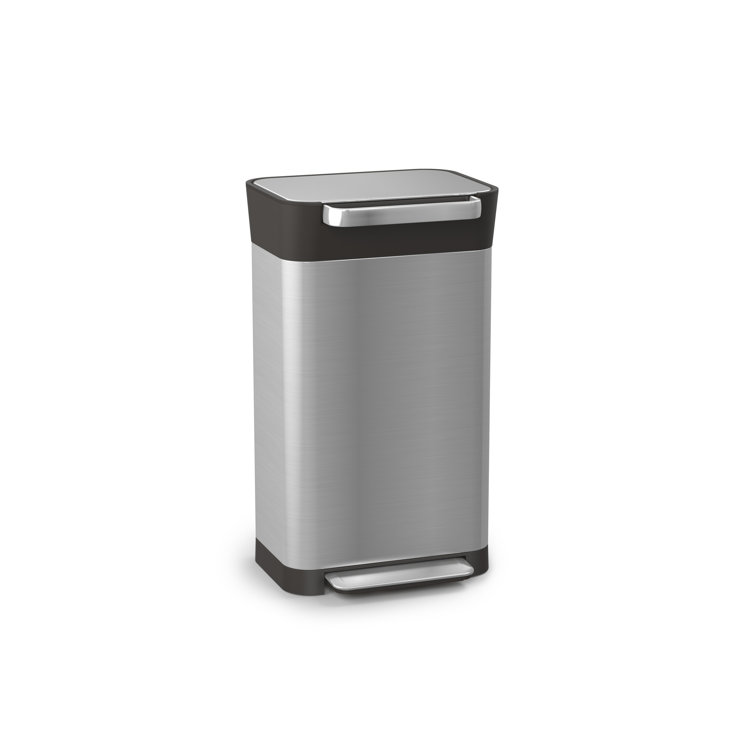 Fingerprint Resistant Stainless Steel Rectangular Trash Can with Pedal