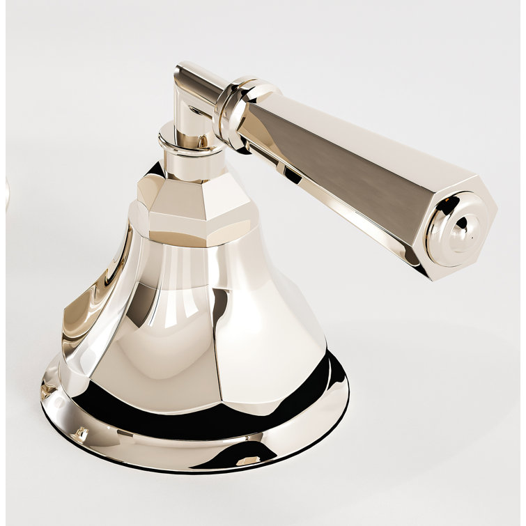 Elegant Polished Nickel 3-Hole Widespread Lavatory Faucet with Crystal Handles