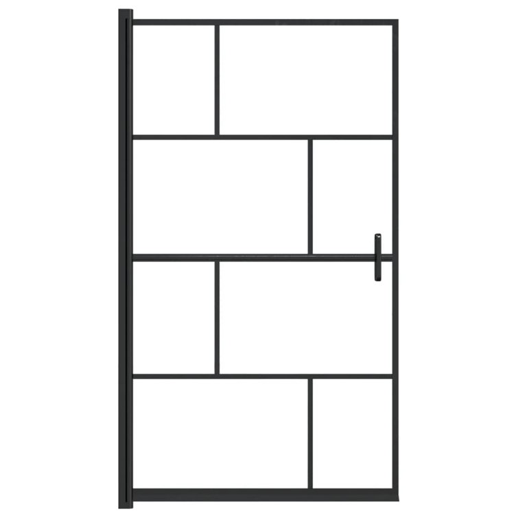 Black Aluminum and Glass Rectangle Shower Enclosure, 31.5'' x 55.1''