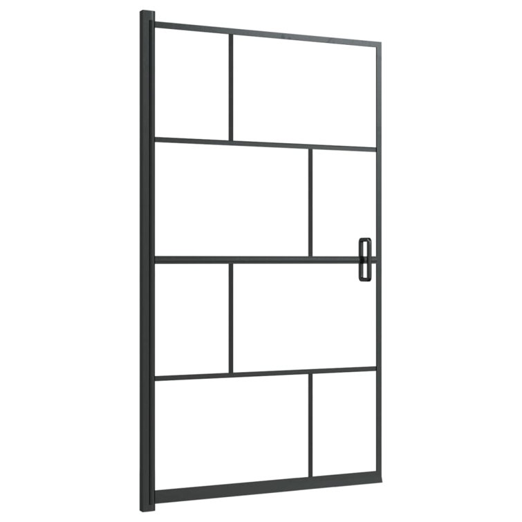 Black Aluminum and Glass Rectangle Shower Enclosure, 31.5'' x 55.1''