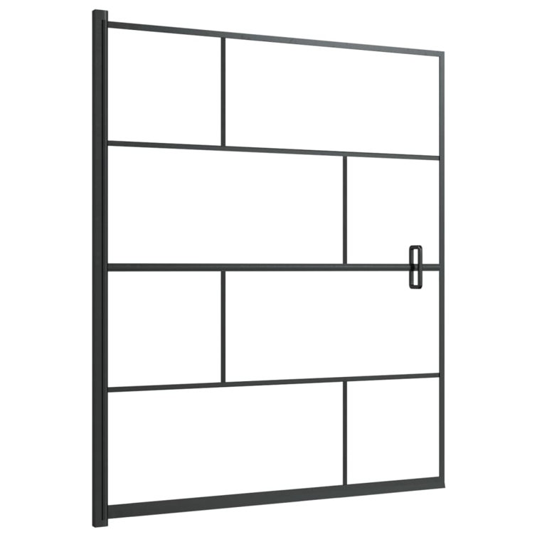 Black Aluminum and Glass Framed Rectangle Shower Enclosure