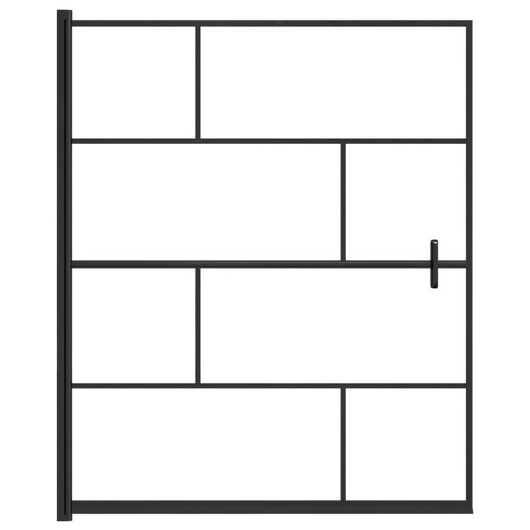 Black Aluminum and Glass Framed Rectangle Shower Enclosure