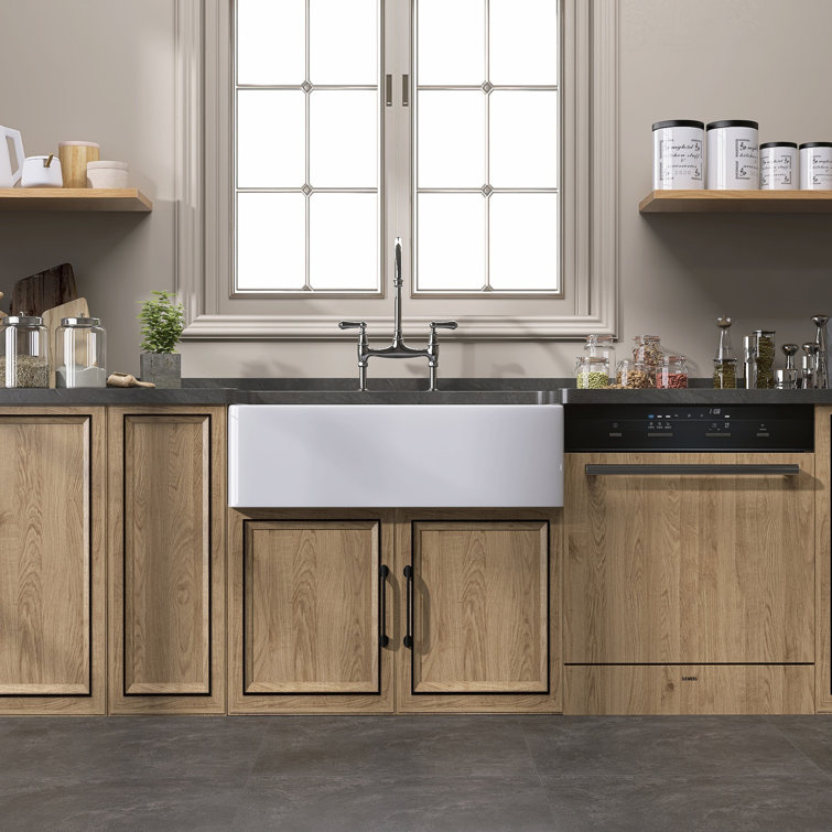 White Fireclay Farmhouse Apron Front Kitchen Sink