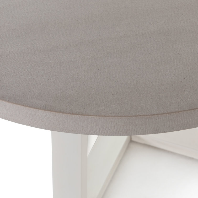 Cyrus 47'' Beige and White Round Outdoor Dining Table