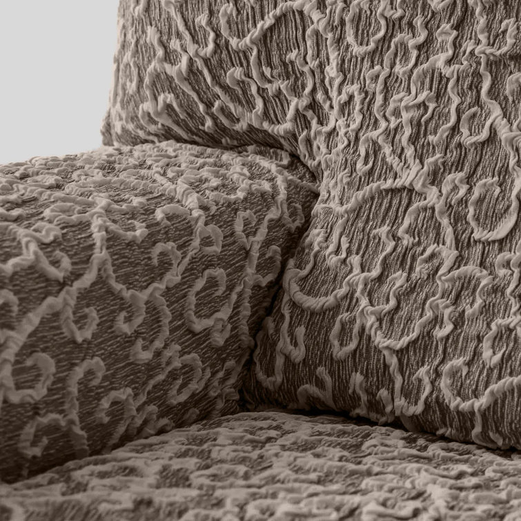 Brown Jacquard Stretch Recliner Sofa Slipcover