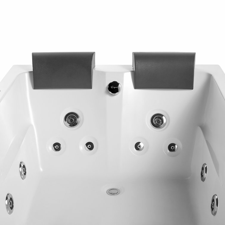 71'' White Acrylic Alcove Whirlpool Bathtub with Jets