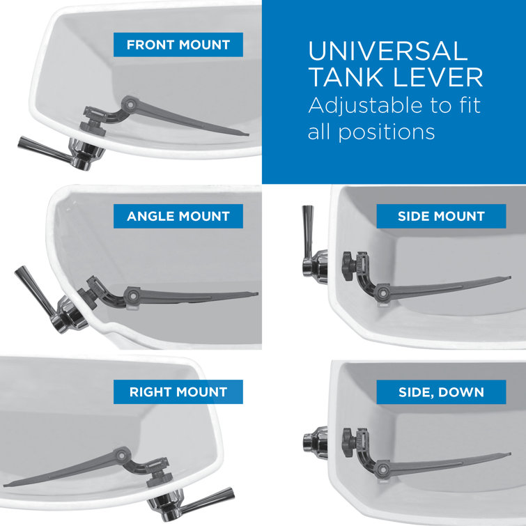 Universal Chrome Polished Toilet Tank Lever with PVC Handle