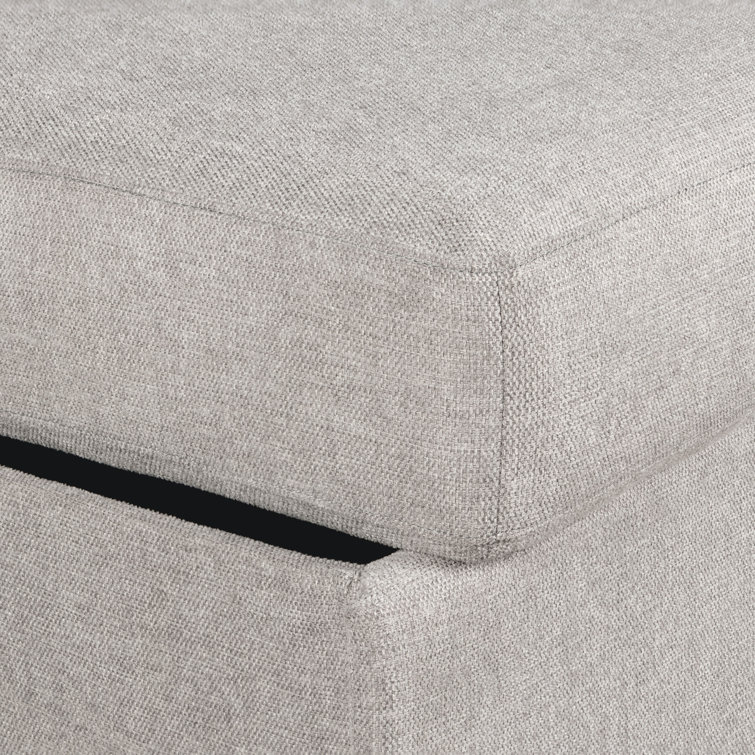 Beige Linen Queen Sleeper Sofa with Recessed Arms