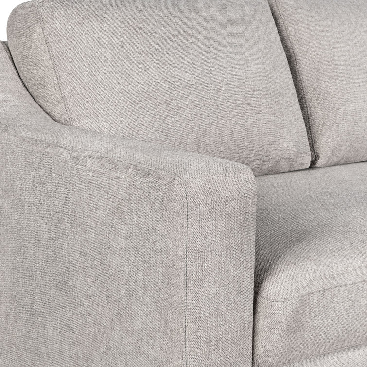 Beige Linen Queen Sleeper Sofa with Recessed Arms