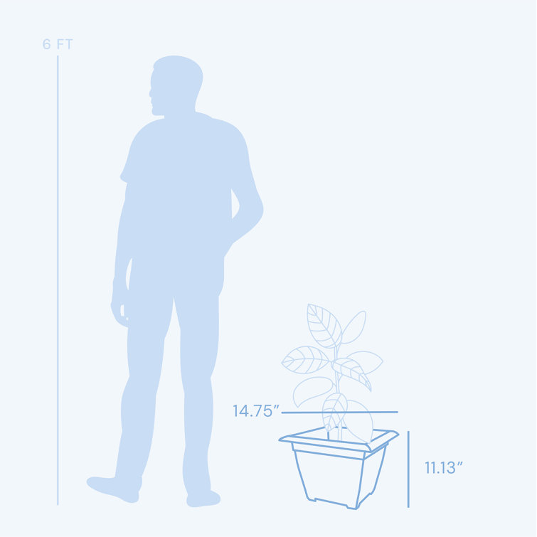 Dayton Ocean Blue 15" Recycled Plastic Planter Box
