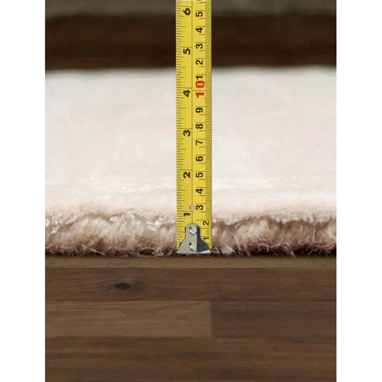 Ivory Hand-Tufted Wool and Viscose 9' x 12' Rectangular Rug