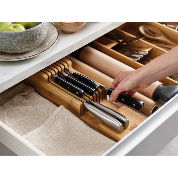 Drawer Store Bamboo 2-tier Knife Organizer