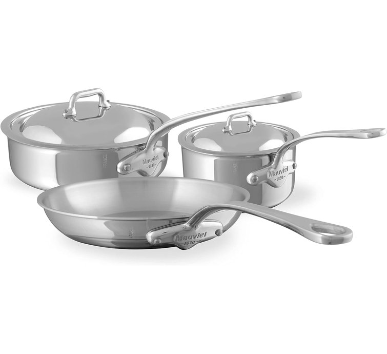 Mauviel 5-Ply Stainless Steel and Copper 5-Piece Cookware Set
