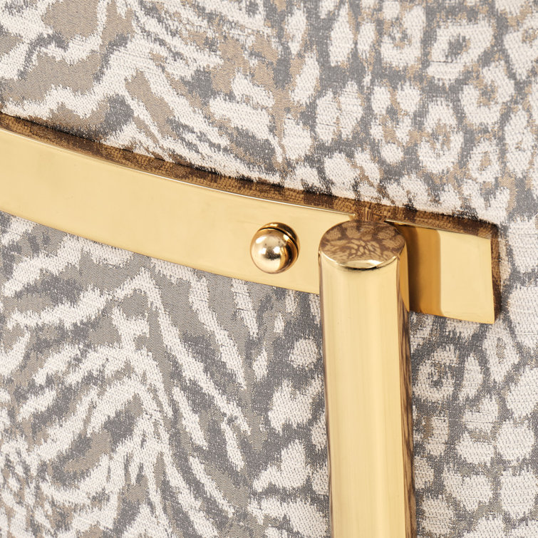 Lisbon 71'' Beige Chenille Loveseat with Brass Legs