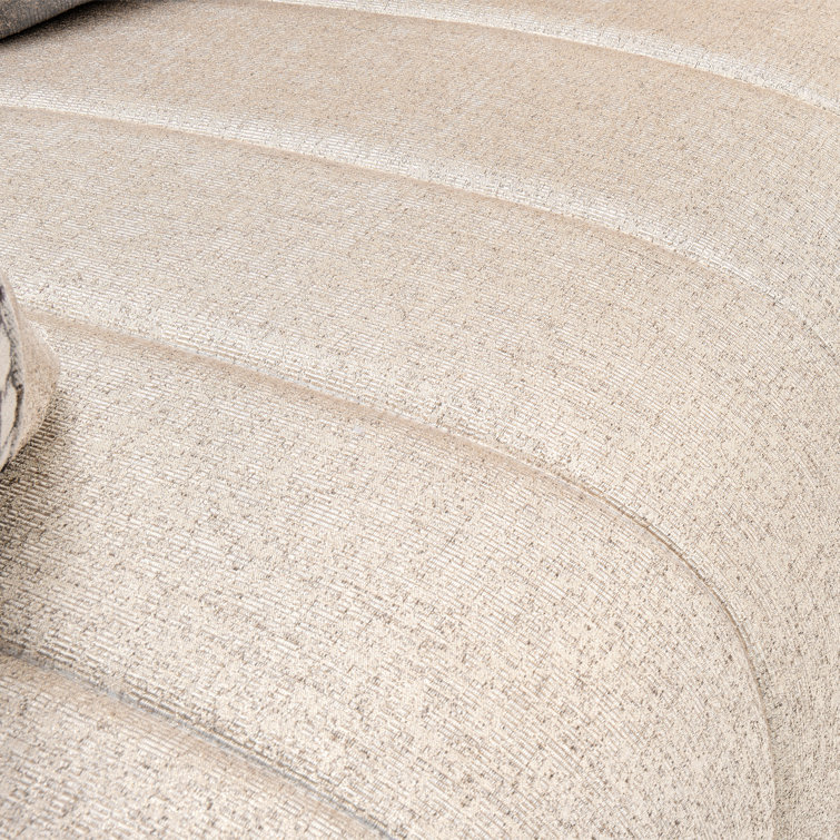 Lisbon 71'' Beige Chenille Loveseat with Brass Legs