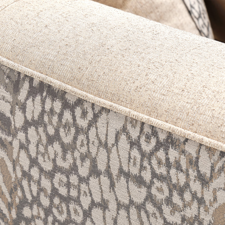 Lisbon 71'' Beige Chenille Loveseat with Brass Legs