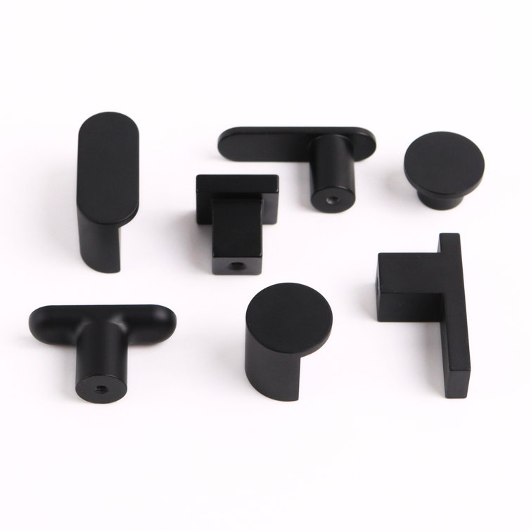 Charcoal Matte Aluminum Round Knob with Mounting Hardware