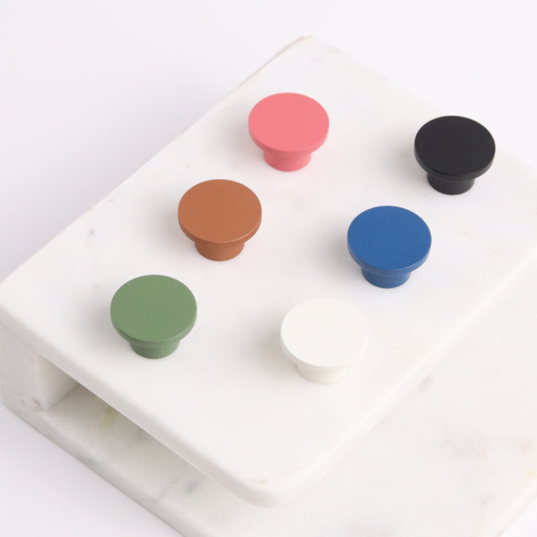 Charcoal Matte Aluminum Round Knob with Mounting Hardware