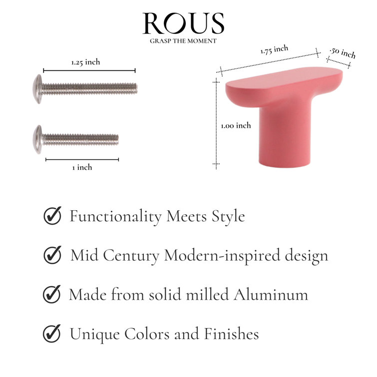 Blush Aluminum Oval Cabinet Drawer Knob with Matte Finish