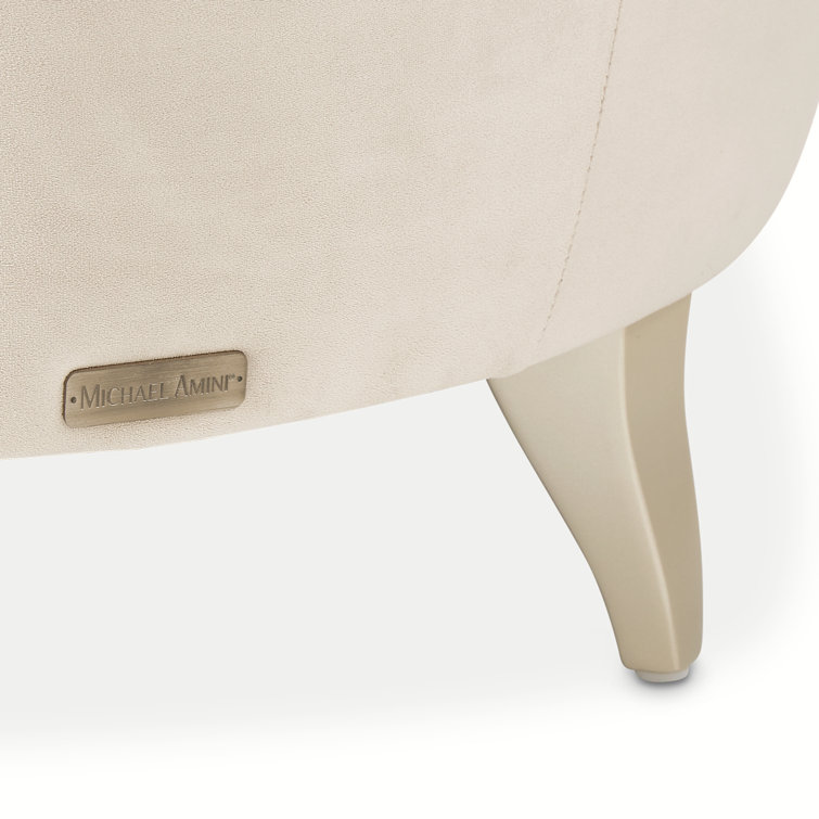 Villa Cherie 71'' Beige Velvet Loveseat with Solid Wood Frame