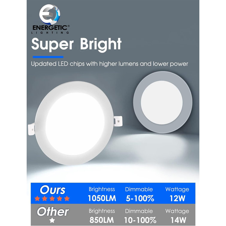 6'' White Ultra-Thin Dimmable LED Recessed Downlight