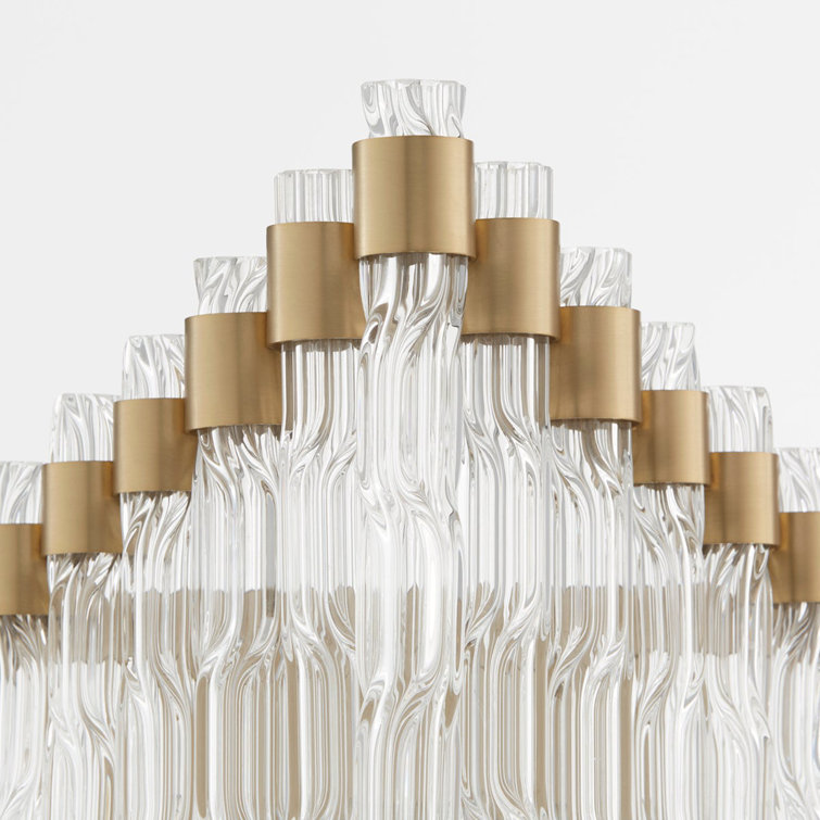 Aged Brass and Glass 1-Light Wall Sconce